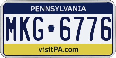 PA license plate MKG6776