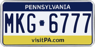 PA license plate MKG6777