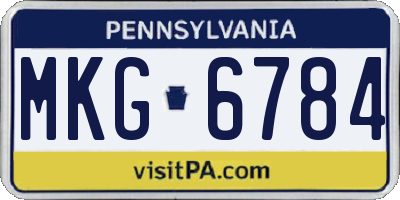PA license plate MKG6784