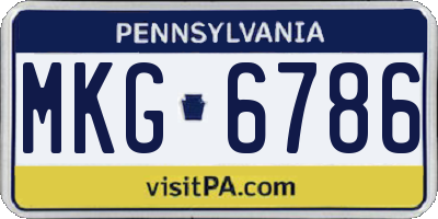 PA license plate MKG6786