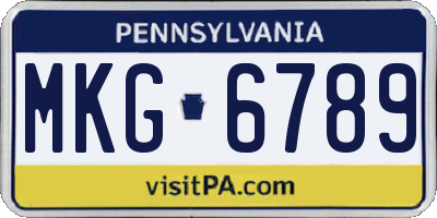 PA license plate MKG6789