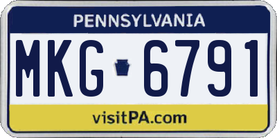 PA license plate MKG6791