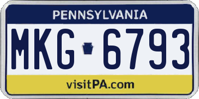 PA license plate MKG6793