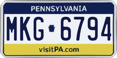 PA license plate MKG6794