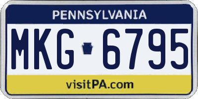 PA license plate MKG6795