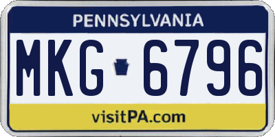 PA license plate MKG6796