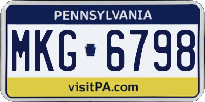 PA license plate MKG6798