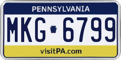 PA license plate MKG6799