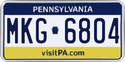 PA license plate MKG6804