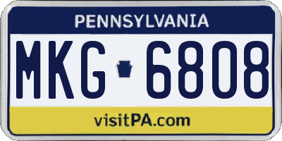 PA license plate MKG6808