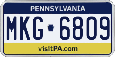 PA license plate MKG6809