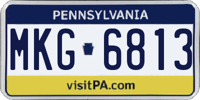 PA license plate MKG6813