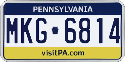 PA license plate MKG6814