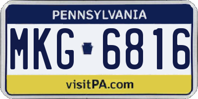 PA license plate MKG6816