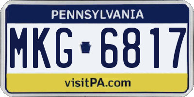 PA license plate MKG6817