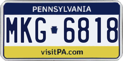 PA license plate MKG6818