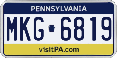 PA license plate MKG6819