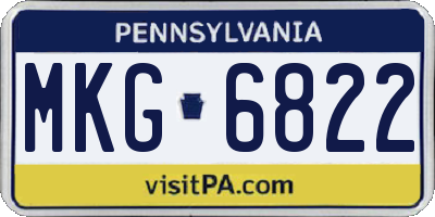 PA license plate MKG6822