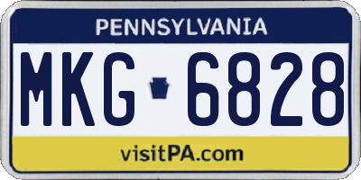 PA license plate MKG6828