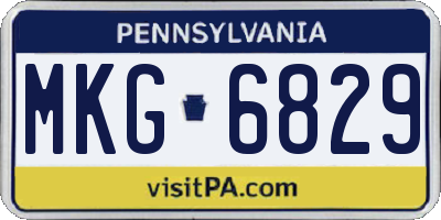 PA license plate MKG6829