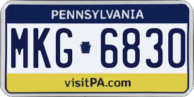 PA license plate MKG6830