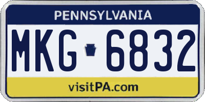 PA license plate MKG6832
