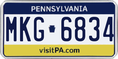 PA license plate MKG6834
