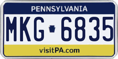 PA license plate MKG6835