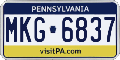 PA license plate MKG6837