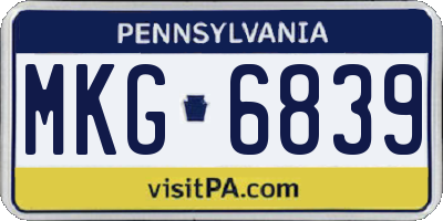PA license plate MKG6839