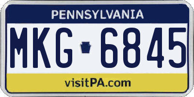 PA license plate MKG6845