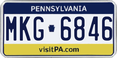 PA license plate MKG6846