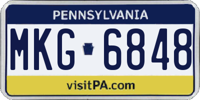 PA license plate MKG6848