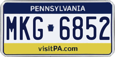 PA license plate MKG6852