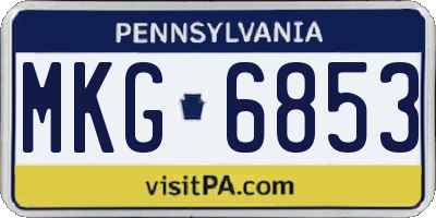 PA license plate MKG6853