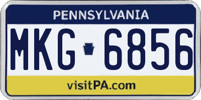 PA license plate MKG6856