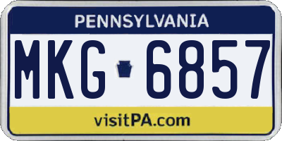 PA license plate MKG6857