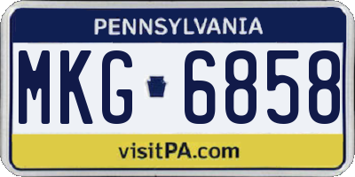 PA license plate MKG6858