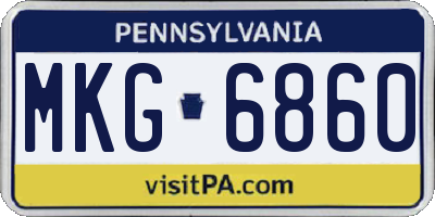 PA license plate MKG6860