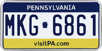 PA license plate MKG6861