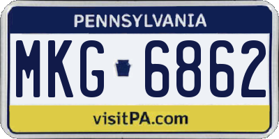 PA license plate MKG6862