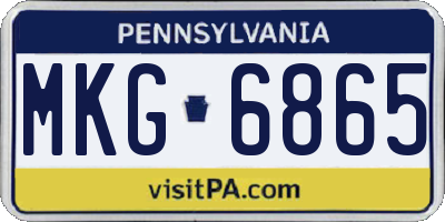 PA license plate MKG6865