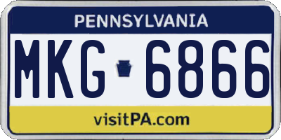 PA license plate MKG6866