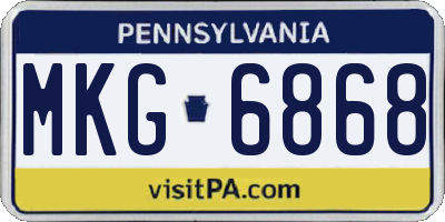 PA license plate MKG6868