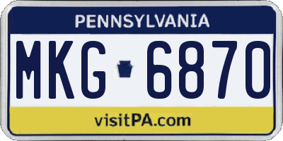 PA license plate MKG6870