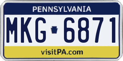 PA license plate MKG6871