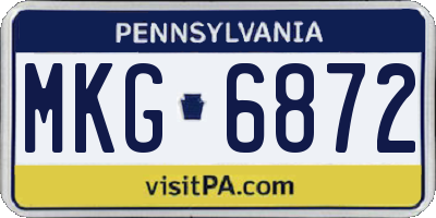 PA license plate MKG6872