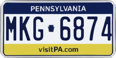 PA license plate MKG6874
