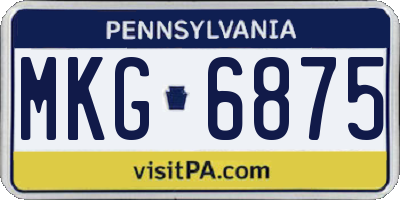 PA license plate MKG6875