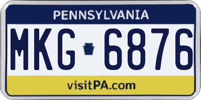 PA license plate MKG6876